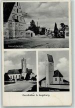 86368 W8906 Gersthofen - Donauwörtherstraße Kath. Kirche Ev. Kirche