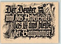 Die Heeresbautruppen Bild 2 AK Propaganda WK II Künstlerkarte