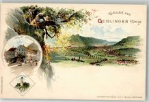 73312 W7340 Geislingen an der Steige Lithographie Gasthaus zur Sonne Der Ödeturm