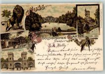 Gruss aus Zool. Garten , Bärenzwinger, Affenhaus , Aussichtsturm Kunstanstalt Rosenblatt Zoo 1899 Lithographie