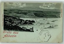 Opatija Abbazia 1898 Lithographie Bucht