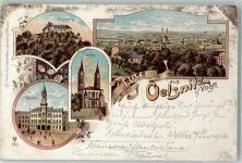 08606 O9920 Oelsnitz /Vogtl. 1899 Lithographie Vogtsberg Rathaus Kirche