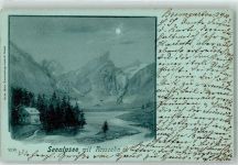 Bremgarten AG Seealpsee mit Rosszahn Verlag Gebr. Metz 9236 Ort lt. Stempel Berggesicht 1899 Mondschein