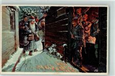 Der feldgraue Weihnachtsmann Karte 2 Eintreffen im Schützengraben Weihnacht im Feld WK I