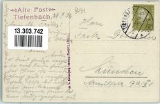 93464 W8491 Tiefenbach , Oberpf 1932 Foto AK Auto Gasthaus Alte Post