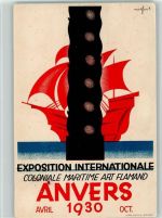 Exposition Coloniale Maritime Art Flamand 1930 , sign Marfurt , Erhaltung II AK Ausstellung Künstlerkarte