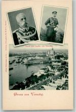 Venezia Staatsbesuch in Vendeig 1908 Umberto I Politik Adel Kaiser Wilhelm I 1908