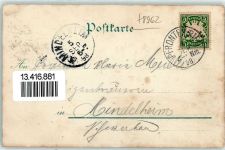 87459 W8962 Pfronten 1898 Lithographie Burg-Hotel Falkenstein mit der Ruine