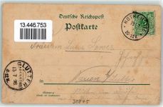 38875 O3701 Elend 1898 Lithographie Dependance Hotel Waldmühle Hirsch Rehe