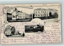 01904 O8505 Oberneukirch 1912 - Jugendstil-Ornamente - Fabrik Holtsch, an der Hauptstrasse, Schule AK