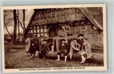 49596 W4559 Gehrde b Bersenbrück 1924 Foto AK 400 jähriges Jubelschützenfest 1924 Kirchspiel Niedersächsische Bauerngruppe Stände Bauernhaus