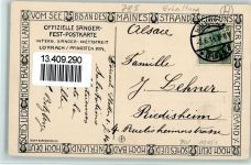 W7850 Lörrach Offiz. Festkarte 1914 AK Sängerfest 1914 Gebrauchsspuren