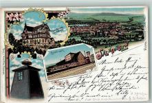 36433 O6200 Bad Salzungen 1900 Lithographie Gruss aus - Gradirwerk, Störche, Kinderheilstätte , gute Erhaltung AK