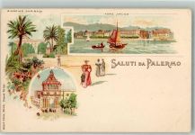 90100 Palermo Lithographie Porto Italico Porta Nuova Giarding Garibaldi