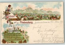 01445 O8122 Niederlössnitz 1899 Lithographie Friedensburg