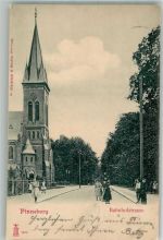 25421 W2080 Pinneberg 1901 Foto AK Bahnhofstrasse Kirche