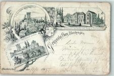 45525 W4320 Blankenstein , Ruhr 1895 Gebrauchsspuren Vorläufer Druck 1890 - 1895 Hotel Gruss aus Lithographie AK