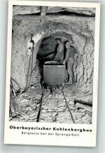 Der oberbayerische Kohlenbergbau , Bergleute bei der Sprengarbeit Beruf Bergbau