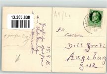 86863 W8937 Langenneufnach 1916 Gebrauchsspuren Gasthaus zur Post Bahnhof großer Bug