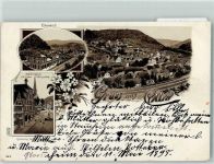75365 W7260 Calw 1898 Lithographie Bahnhof Rathaus Marktplatz