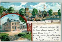 35510 W6308 Butzbach 1898 Künstlerkarte Gewerbe-Ausstellung sign