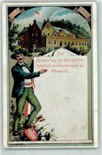 07381 O6840 Pößneck 1909 Künstlerkarte Goldenes Jubelfest des Turnvereins sign. Gust. Ehrhardt