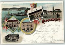 76726 W6728 Germersheim 1903 Lithographie Ludwigstor Kaserne Zoller Milität-Lazarett Stengel-Kasernen