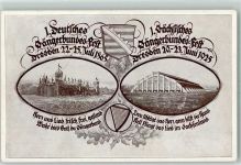 O8000 Dresden 1. Deutsches Sängerbundesfest 1865-1925 + Sonderstempel Sängerfest