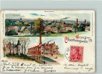 09353 O9273 Oberlungwitz 1905 Gebrauchsspuren Villa Kunath Elektrizitätswerk Lithographie
