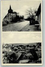 17419 O2251 Zirchow - Dorfstraße mit Kirche Landpost