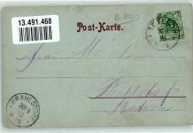 17166 O2050 Teterow 1898 Mondschein Landeslehrerversammlung 1898 Schulhaus Hecht