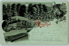 09648 O9251 Ringethal 1900 Lithographie / Mondschein Gasthaus zu Ringethal