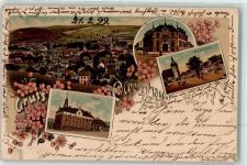 09526 O9330 Olbernhau 1899 Lithographie Post Amtsgericht Marktplatz