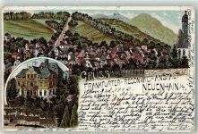 65812 W6232 Neuenhain , Taunus 1902 Gebrauchsspuren Frankfurter Reconval. Anstalt Lithographie