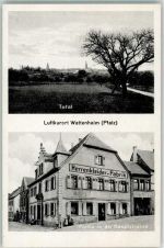 67316 W6719 Wattenheim , Pfalz Gebrauchsspuren Hauptstraße Herrenbekleidungs-Fabrik Foto AK
