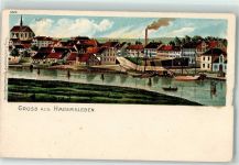 Hadersleben Haderslev Gebrauchsspuren Hafen Segelschiff mit Glimmerauflage