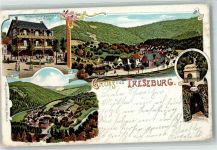 38889 O3721 Treseburg 1902 Gebrauchsspuren Wilhelmsblick Gasthaus Müller Lithographie