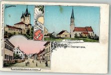 83527 W8092 Haag , Oberbay Lithographie Römerturm Burg Haag Kirchenplatz Wasserburgerstraße