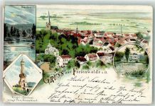 16259 O1310 Bad Freienwalde 1901 Lithographie Baa-See Krieger-Denkmal