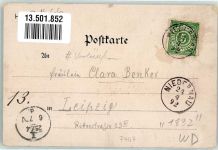 72108 W7407 Bad Niedernau 1892 Gebrauchsspuren Vorläufer Waldhaus Bad-Hotel Neues Kurhaus Lithographie