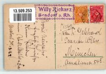 56170 W5413 Bendorf , Rhein - Dorfstraße Inflationsporto 13 Reichsmark