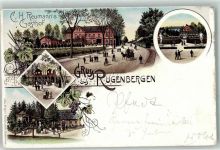 25474 W2087 Bönningstedt 1898 Lithographie C. H. Reumanns Gasthaus Rugenbergen