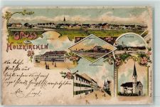 83607 W8150 Holzkirchen , Oberbay 1903 Gebrauchsspuren Oberbräu Bahnhof Taubenberg Bahnhofstraße Litho