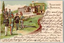 Monaco 1899 Lithographie Schloss Soldaten Uniform Verlag Künzli Nr 647