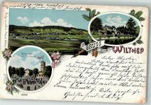 02681 O8609 Wilthen 1906 Lithographie Gasthaus an dem Mönchswald Jägerhaus
