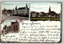 59387 W4715 Herbern , Kr Lüdinghausen 1905 Lithographie Schloss Westerwinkel Hotel Westhues