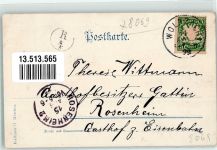 85283 W8069 Wolnzach 1899 Lithographie Rathaus Gasthaus zur Post