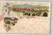 86356 W8902 Westheim b Augsburg 1901 Lithographie Wallfahrtskirche Kobel Margeriten