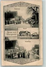 67366 W6721 Weingarten Pfalz 1916 Gebrauchsspuren Hauptstraße Bahnhof
