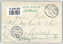 21423 W2090 Winsen Luhe 1900 Lithographie Bahnpost Hannover Hamburg Zug 9.9.00 Apotheke Rathaus Bahnhof